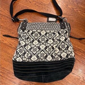 Large Fossil Canvas Crossbody Tote